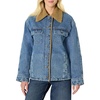 Amazon Essentials Women’s Oversized-Fit Denim Jacket with Faux Shearling Collar and Lining, Heavyweight(Medium Blue Vintage)
