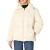 Amazon Essentials Women’s Oversized-Fit Square Quilted Puffer Jacket with Adjustable Waist, Zip Front, Side Pockets(Cream)