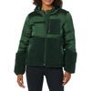 Amazon Essentials womens Full-Zip Sherpa Fleece Hooded Puffer Jacket(Dark Green Shiny)