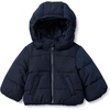 Amazon Essentials x Sofia Grainge Babies, Toddlers and Boys’ Water-Repellent Hooded Puffer Jacket(Navy)
