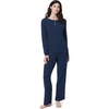 Amazon Essentials x Sofia Grainge Women’s Long Sleeve Henley Pajama Set(Navy Dot)