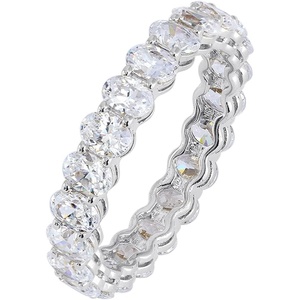 Amazon Essentials 14K Gold Plated Cubic Zirconia Stackable Statement Ring(Rhodium Plated)