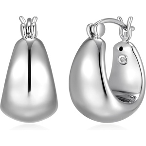 Amazon Essentials Dome Hoop Earrings for Women – Fine Silver Plated, Trendy Jewelry