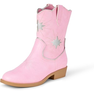 Amazon Essentials Girls’ Western Cowboy Boots(Pink)