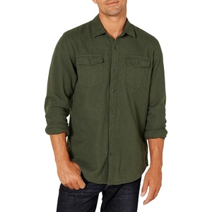 Amazon Essentials Men’s Regular-Fit Long-Sleeve Flannel Casual Shirt, Two-Pocket(Olive Heather)