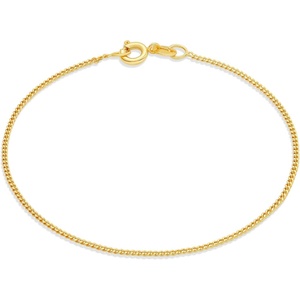 Amazon Essentials Sterling Curb Chain Bracelet(Yellow Gold)