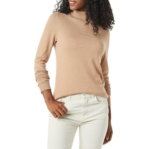 Amazon Essentials Women’s Classic-Fit Lightweight Long-Sleeve Turtleneck Sweater(Taupe Heather)