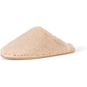 Amazon Essentials Women’s Fuzzy Plush House Slippers(Tan)