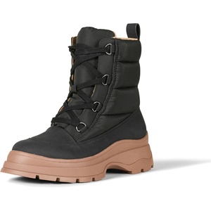 Amazon Essentials Women’s Lace Up Puffer Snow Boots with Chunky Heel(Black)