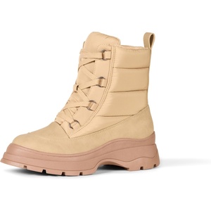 Amazon Essentials Women’s Lace Up Puffer Snow Boots with Chunky Heel(Khaki Brown)