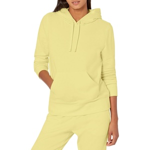 Amazon Essentials Women’s Regular-Fit Midweight Fleece Pullover Hoodie with Kangaroo Pocket (Available in Plus Size)(Light Yellow)