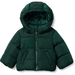 Amazon Essentials x Sofia Grainge Babies, Toddlers and Boys’ Water-Repellent Hooded Puffer Jacket(Dark Green)
