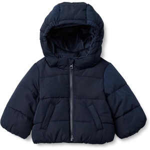 Amazon Essentials x Sofia Grainge Babies, Toddlers and Boys’ Water-Repellent Hooded Puffer Jacket(Navy)