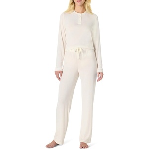 Amazon Essentials x Sofia Grainge Women’s Long Sleeve Henley Pajama Set(Ivory)