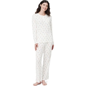 Amazon Essentials x Sofia Grainge Women’s Long Sleeve Henley Pajama Set(Ivory Skier)