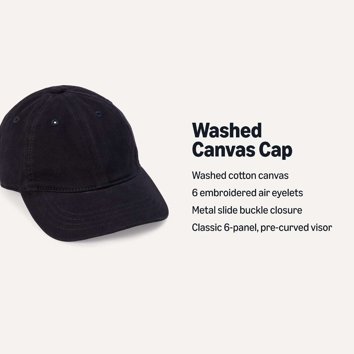 image:imageAmazon Essentials Unisex Kids Breathable Washed Cotton Adjustable Baseball CapBlack