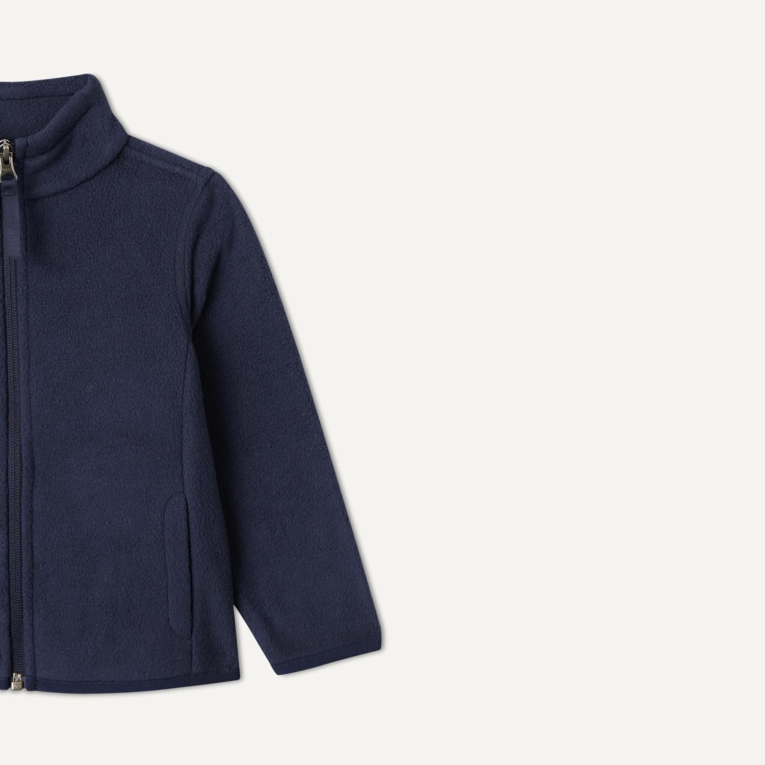 image:imageAmazon Essentials Unisex Kids Polar Fleece FullZip Mock JacketNavy