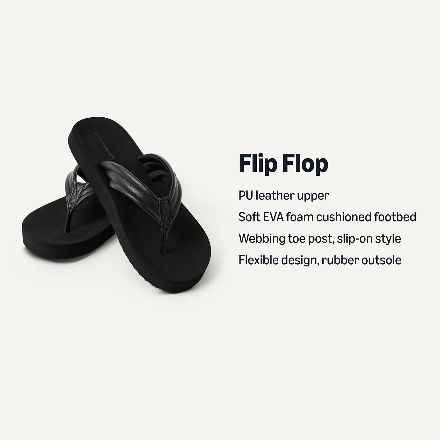 image:imageAmazon Essentials Unisex Kids Thong Flip Flop for Boys and GirlsBlack