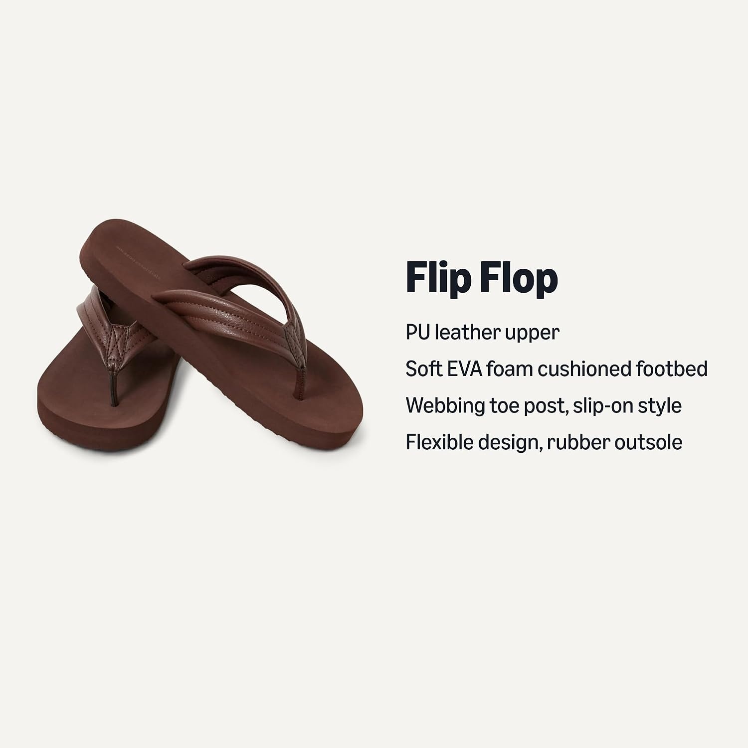 image:imageAmazon Essentials Unisex Kids Thong Flip Flop for Boys and GirlsBrown