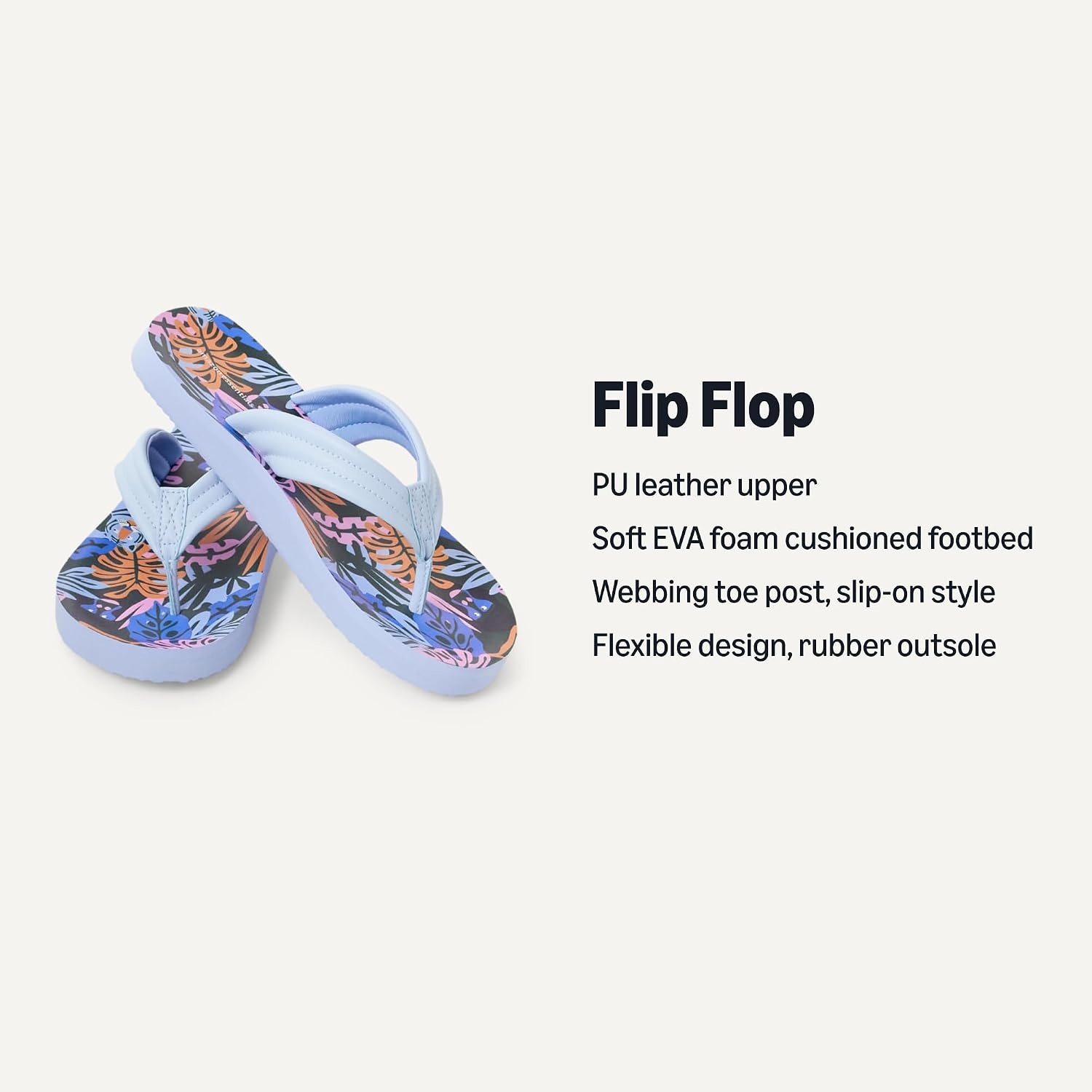 image:imageAmazon Essentials Unisex Kids Thong Flip Flop for Boys and GirlsDark Teal Jungle