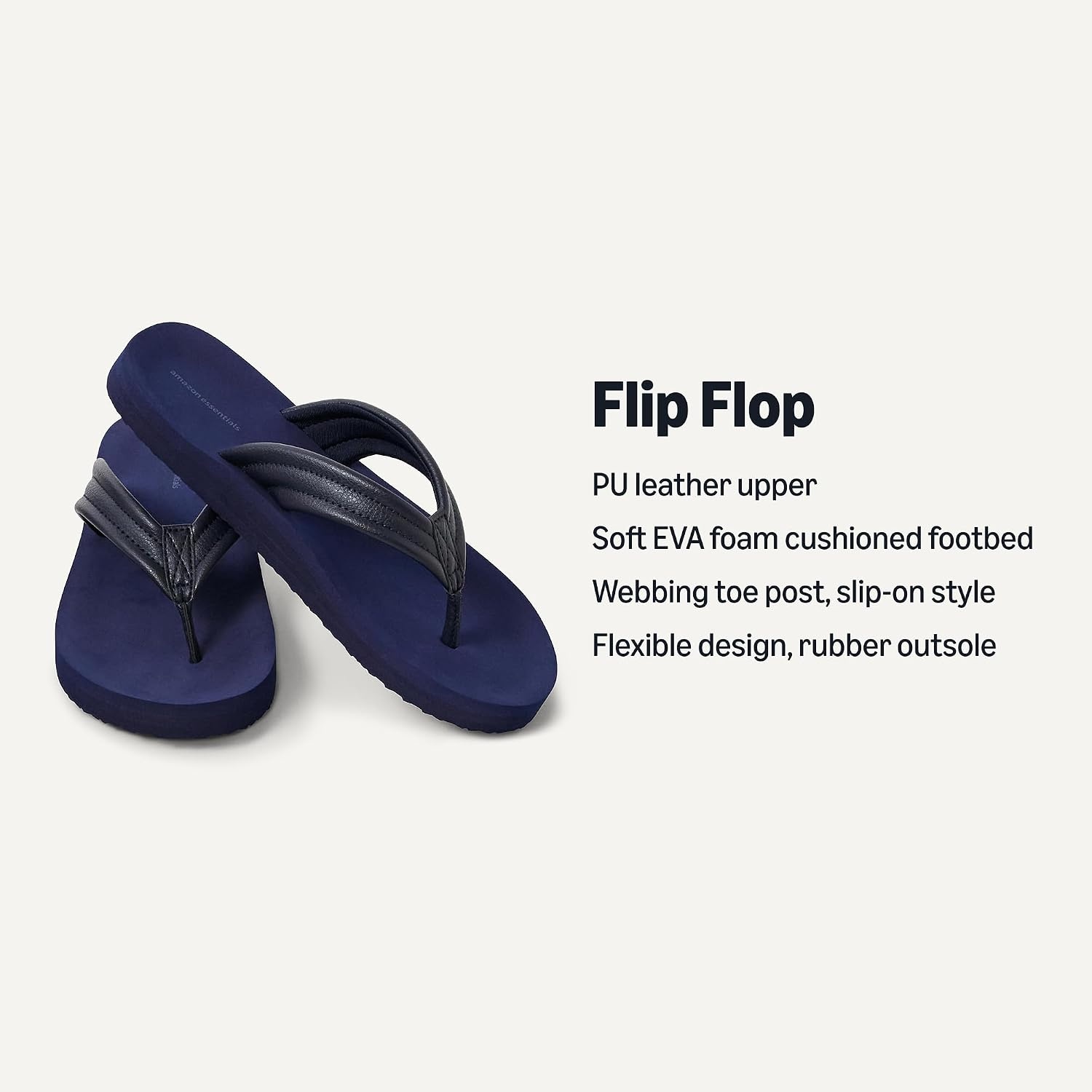 image:imageAmazon Essentials Unisex Kids Thong Flip Flop for Boys and GirlsNavy
