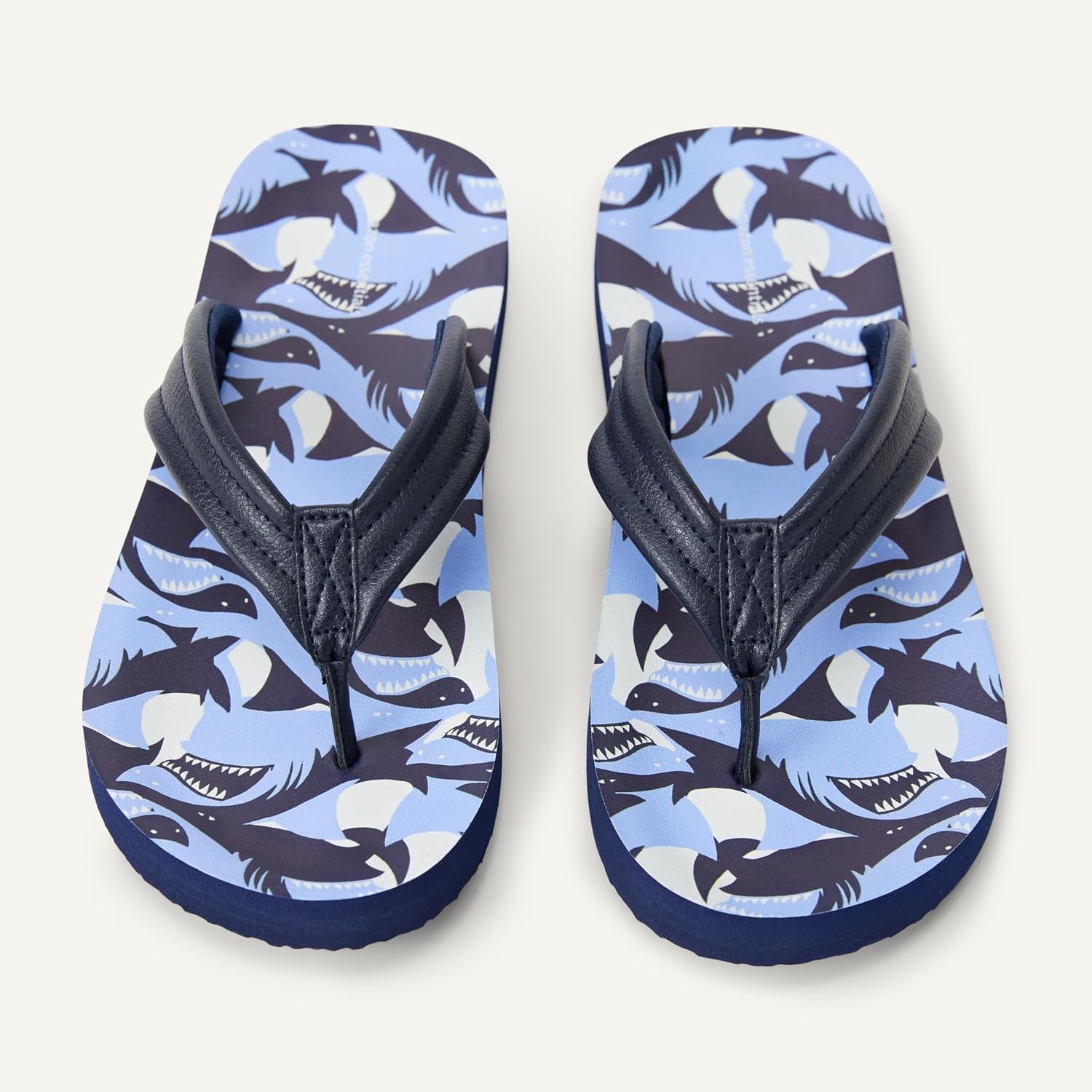 image:imageAmazon Essentials Unisex Kids Thong Flip Flop for Boys and GirlsNavy Sharks