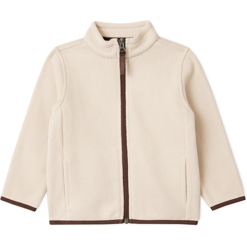 image:imageAmazon Essentials Boys and Toddlers Long Sleeve Polar Fleece FullZip Mock Jacket InsulatedBeige