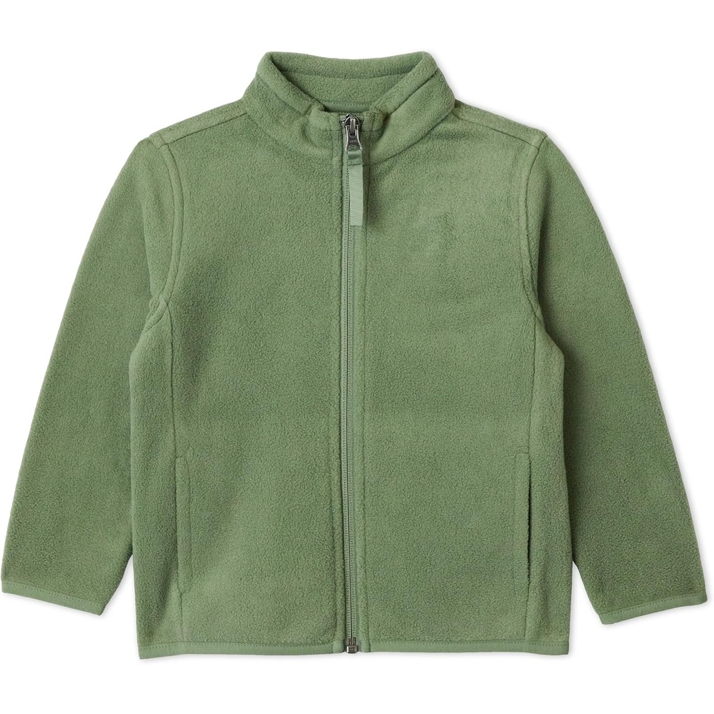 image:imageAmazon Essentials Boys and Toddlers Long Sleeve Polar Fleece FullZip Mock Jacket InsulatedDark Olive