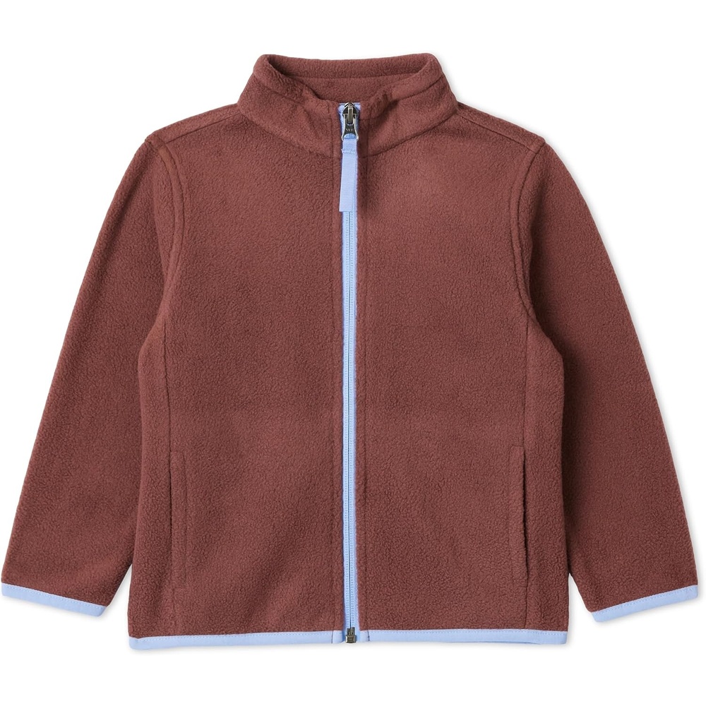 image:imageAmazon Essentials Boys and Toddlers Long Sleeve Polar Fleece FullZip Mock Jacket InsulatedRich Chestnut Brown