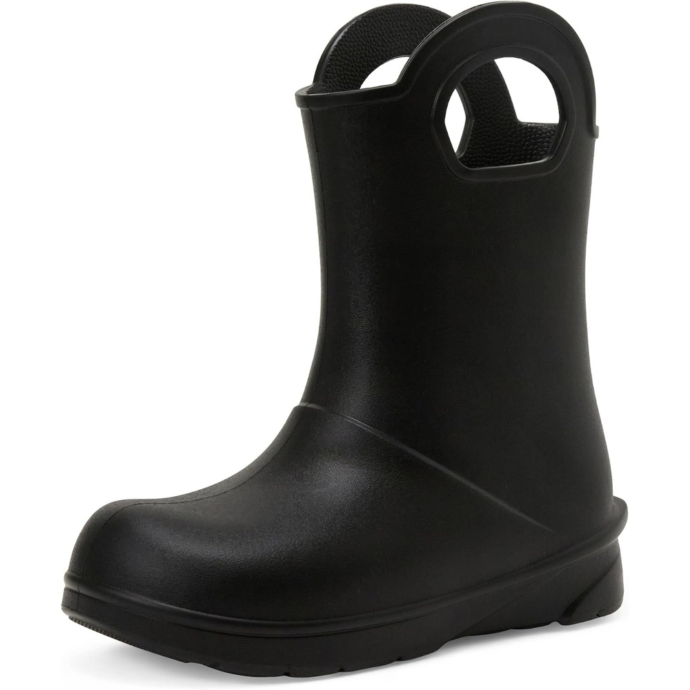 image:imageAmazon Essentials Unisex Kids Lightweight Rain Boot with HandlesBlack