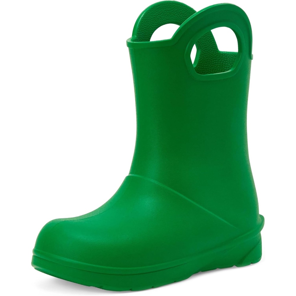 image:imageAmazon Essentials Unisex Kids Lightweight Rain Boot with HandlesGreen