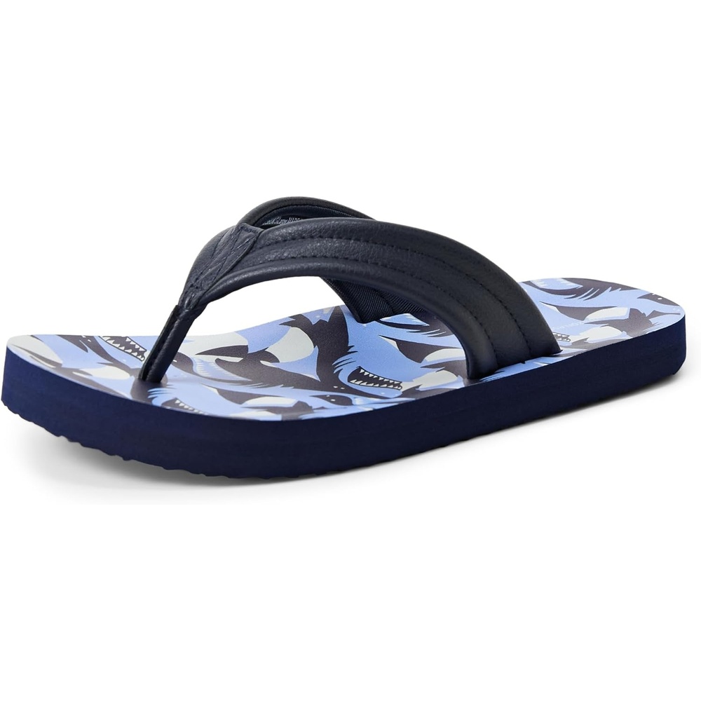 image:imageAmazon Essentials Unisex Kids Thong Flip Flop for Boys and GirlsNavy Sharks