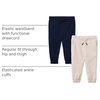 Amazon Essentials Boys’ Cotton Joggers, Pack of 2(Oatmeal Heather/Navy)