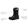 Amazon Essentials Unisex Kids’ Lightweight Rain Boot with Handles(Black)