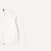 Amazon Essentials Unisex Kids’ Polar Fleece Full-Zip Mock Jacket(Ivory)