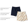 Amazon Essentials x Sofia Grainge Toddler and Baby Boys’ Elasticated Pull On Knit Shorts, Cotton Blend, Breathable, Pack of 2(Elephants/Navy)