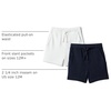 Amazon Essentials x Sofia Grainge Toddler and Baby Boys’ Elasticated Pull On Knit Shorts, Cotton Blend, Breathable, Pack of 2(Elephants/White)