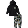 Amazon Essentials Unisex Kids’ and Toddlers’ Modern Sweatsuit Set, 2 Piece Hooded Outfit, Pack of 2(Black Nightmare Icons)