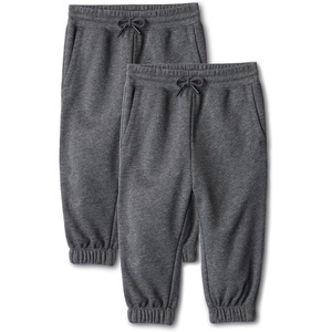 Amazon Essentials Boys’ Cotton Joggers, Pack of 2(Charcoal Heather)