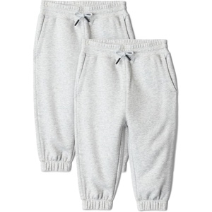 Amazon Essentials Boys’ Cotton Joggers, Pack of 2(Light Grey Heather)