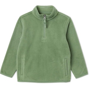Amazon Essentials Unisex Kids’ Polar Fleece Quarter-Zip Pullover Jacket(Dark Olive)