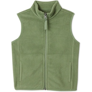 Amazon Essentials Unisex Kids’ Polar Fleece Vest(Dark Olive)