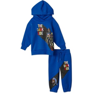 Amazon Essentials Unisex Kids’ and Toddlers’ Modern Sweatsuit Set, 2 Piece Hooded Outfit, Pack of 2(Royal Blue Star Wars Big Vader)